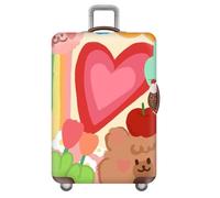 MpresióN Colorida De Pintura Al óLeo De Dibujos Animados Funda para Equipaje,Protector EláStico Lavable para Maleta De Viaje,para NiñOs,NiñAs,Luggage Cover,Regalos (Corazón,M(22-24inch))