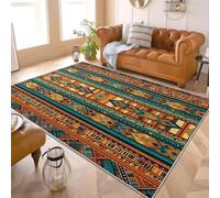 mpreso Felpudo Antideslizante Estilo GeoméTrico Marroquí Antideslizante Sala Estar Dormitorio Alfombra 120x180 Cm Rojo Sin Peluche Lavable de Pelo Corto Alfombra Interior