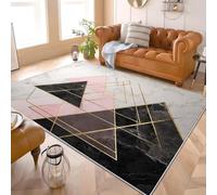 mpreso Felpudo Antideslizante Moderno MáRmol GeoméTrico Antideslizante Sala Estar Dormitorio Alfombra 140x200 Cm Blanco GrisáCeo Sin Peluche Lavable de Pelo Corto Alfombra Interior