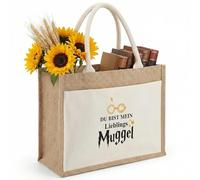 Mprocen Bolso de hombro mágico con práctica bolsa de yute Muggle Bolsa de algodón de gran capacidad Regalos sostenibles Cumpleaños Bolsa de lona divertida para mujeres