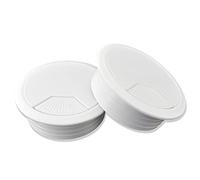 Mprofi MT® 2 Piezas | Pasacables para Escritorio Blanco Ø80mm | Organizador de Muebles de Oficina | Pasacables de Plástico | Salida de Cables | Organizador de Escritorio | Caja de Cables