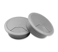 Mprofi MT® 2 Piezas | Pasacables para Escritorio Gris Ø80mm | Organizador de Muebles de Oficina | Pasacables de Plástico | Salida de Cables | Organizador de Escritorio | Caja de Cables