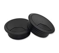 Mprofi MT® 2 Piezas | Pasacables para Escritorio Negro Ø80mm | Organizador de Muebles de Oficina | Pasacables de Plástico | Salida de Cables | Organizador de Escritorio | Caja de Cables