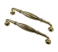 Mprofi MT 2 X Tiradores para Muebles-Manijas para Armarios de Cocina-Manijas para Armarios de Ropa-Manijas para Cómodas-Manijas de Cajón-Manijas Estilo Rústico de Color Dorado-Longitud de 128mm