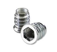 Mprofi MT® 20 Piezas Tuercas para Madera M8 X 15mm | Manguitos de Inserción | Tuercas Hexagonales Internas | Tuerca de Inserción para Muebles de Madera | Manguitos Roscados | De Acero Galvanizado