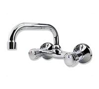 Mprofi MT® Grifo de Cocina de Pared Cromado | Mezclador Monomando para Fregadero y Lavabo | Grifería con Alcachofa Extraíble | Cuerpo de Latón para Sistemas de Agua a Presión