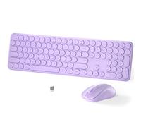 MPTOG - Juego de teclado y mouse inalámbricos: 110 piezas de tamaño completo, diseño de teclas redondas delgadas, escritura silenciosa, mouse ergonómico DPI ajustable, combo inalámbrico para PC, Mac,
