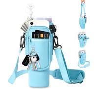 MPXEAVG Bolsa para Stanley Cup 1.2L/40oz, Stanley Accesorios, con Compartimento para Teléfono Móvil, Mosquetón y Correa de Hombro Ajustable, para Senderismo, Viajes, Camping (Azul)