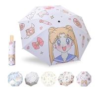 MPXEAVG Paraguas Antiviento, Umbrella, Paraguas Plegable Niña, Paraguas Plegable Antiviento, Paraguas Resistente al Viento, Diseño Bonito, Paraguas Universal para Hombres y Mujeres (Hermosa chica)