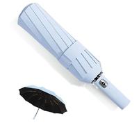 MPXEAVG Paraguas Plegable Grande, Paraguas Plegable Antiviento, 60 Varillas Umbrella, Paraguas Automatico, Paraguas Antiviento, Apertura y Cierre Automáticos (Azul cielo)