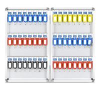 MPYEKP Armario para Llaves con 96/120 Ganchos, Caja de Seguridad for Llaves de Alta Capacidad con Cerradura for Montaje en Pared(48key)