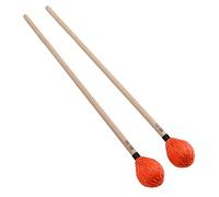 MQ-06 Mazos Marimba de dureza media, 1 par mazos hilo profesionales con mangos madera arce para xilófono, vibráfono, palos de percusión equilibrados para todos los niveles (Naranja)