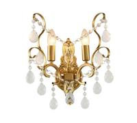 MQDLJSE Aplique de Pared nórdico de Metal Dorado para Interiores, Aplique de Cristal, Aplique de Pared posmoderno, lámpara de cabecera para Pasillo, Dormitorio, mesita de Noche, Sala de es