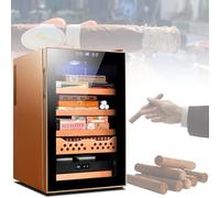 MQDLJSE Armario electrónico para Puros con Control Inteligente de Temperatura, Pantalla táctil con higrómetro y Gran Capacidad para un Almacenamiento y conservación óptimos de los Puros.