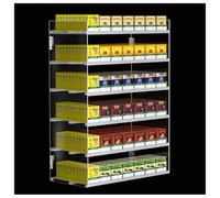 MQDLJSE Expositor Rectangular de Cigarrillos, Estante de acrílico Transparente de Varios Niveles, Expositor automático para Tiendas minoristas, Dos métodos de instalación, 6 Capas, 7 colum