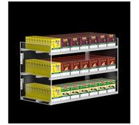 MQDLJSE Expositor Rectangular de Cigarrillos, Estante de acrílico Transparente de Varios Niveles, Expositor automático para Tiendas minoristas, Dos métodos de instalación, 3 Capas, 7 colum