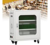 MQDLJSE Gabinete para teléfono con estación de Carga USB, Cerradura de Seguridad Plateada, para escuelas, bibliotecas, oficinas, aulas, Salas de conferencias, 40 Ranuras.