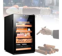 MQDLJSE Humidor electrónico para Puros con Control Inteligente de Temperatura, higrómetro y Panel táctil, Gran Capacidad para un Almacenamiento y conservación óptimos de los Puros.