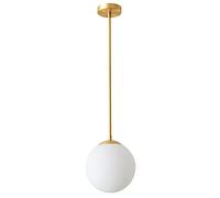 MQDLJSE Lámpara Colgante de latón con una Sola Cabeza para Sala de Estar, Dormitorio, mesita de Noche, decoración Americana, Restaurante, Bar, Tienda, Luces Colgantes de Bola Redonda de Vi