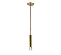 MQDLJSE Lámpara Colgante de Tubo Largo Dorado, lámpara Colgante de mesita de Noche, lámparas Colgantes de Flauta de Metal con Pantalla de Cristal, Accesorio de iluminación E27, Luces colga
