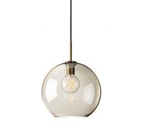 MQDLJSE Lámpara Colgante Industrial Vintage de Cristal esférico de latón, lámpara Colgante de Techo con Bola de Cristal, lámpara Colgante Tipo Loft E27 para Cocina y Dormitorio (Color: Ámb