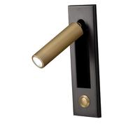 MQDLJSE Lámpara de Lectura empotrada, Luces LED de Pared para cabecera, Aplique de cabecera Ajustable con Interruptor de botón, luz de Pared giratoria 350°, Plegable 90°A, 3W