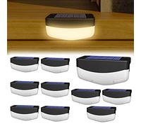 MQDLJSE Luces solares para terraza, Luces LED para Exteriores, Impermeables, para decoración de Patio, 3000 K, Blanco cálido, para barandillas, escaleras, Vallas, Postes, Patios y entradas