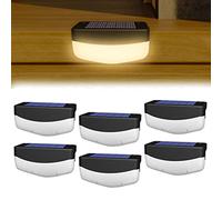 MQDLJSE Luces solares para terraza, Luces LED para Exteriores, Impermeables, para decoración de Patio, 3000 K, Blanco cálido, para barandillas, escaleras, Vallas, Postes, Patios y entradas