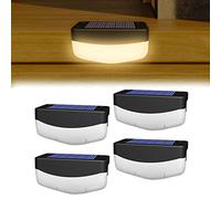 MQDLJSE Luces solares para terraza, Luces LED para Exteriores, Impermeables, para decoración de Patio, 3000 K, Blanco cálido, para barandillas, escaleras, cercas, Postes, Patios y entradas
