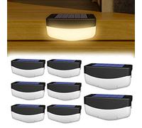 MQDLJSE Luces solares para terraza, Luces LED para Exteriores, Impermeables, para decoración de Patio, 3000 K, Blanco cálido, para barandillas, escaleras, Vallas, Postes, Patios y entradas