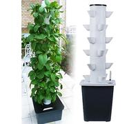 MQDLJSE Torre hidropónica de 30 cápsulas, Sistema de Cultivo hidropónico para jardín de Hierbas, Frutas y Verduras, Kit de Cultivo aeropónico con Bomba de hidratación, macetas de Rejilla y