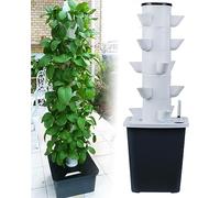 MQDLJSE Torre hidropónica de 30 cápsulas, Sistema de Cultivo hidropónico para jardín para Hierbas, Frutas y Verduras, Kit de Cultivo aeropónico con Bomba de hidratación, macetas de Rejilla