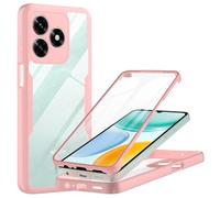 MQERYBV Funda para Honor X5C/X5C Plus con Protector de Pantalla Integrado | 360 Grados Full Body, Anti-Shock Carcasa, Transparent PC Dura Resistente + Silicona Bumper, Rosa