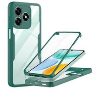 MQERYBV Funda para Honor X5C/X5C Plus con Protector de Pantalla Integrado | 360 Grados Full Body, Anti-Shock Carcasa, Transparent PC Dura Resistente + Silicona Bumper, Verde