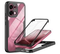 MQERYBV Funda para OPPO A6 Pro 5G/4G con Protector de Pantalla Integrado | 360 Grados Full Body, Anti-Shock Carcasa, Transparent PC Dura Resistente + Silicona Bumper, Negro