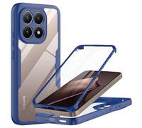MQERYBV Funda para Xiaomi 15T 5G Carcasa Antigolpes 360 Grados Ultra Hybrid Protección con Protector de Pantalla Integrado Robusto Doble Cara Ultrafina Transparente Bumper Carcasa,Azul Medianoche