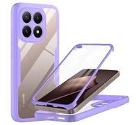 MQERYBV Funda para Xiaomi 15T 5G Carcasa Antigolpes 360 Grados Ultra Hybrid Protección con Protector de Pantalla Integrado Robusto Doble Cara Ultrafina Transparente Bumper Carcasa, Morado