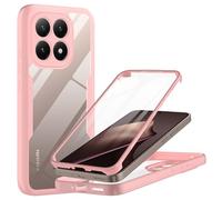 MQERYBV Funda para Xiaomi 15T 5G Carcasa Antigolpes 360 Grados Ultra Hybrid Protección con Protector de Pantalla Integrado Robusto Doble Cara Ultrafina Transparente Bumper Carcasa, Rosa
