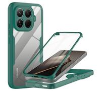 MQERYBV Funda para Xiaomi 15T Pro 5G Carcasa Antigolpes 360 Grados Ultra Hybrid Protección con Protector de Pantalla Integrado Robusto Doble Cara Ultrafina Transparente Bumper Carcasa, Verde Matcha