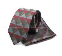 MQFBNNP Corbata de hombre Conjunto de corbata cachemira for hombre, corbatas boda for, pañuelo, Jacquard roja, verde y gris, accesorios fiesta(51)