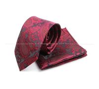 MQFBNNP Corbata de hombre Conjunto de corbata cachemira for hombre, corbatas boda for, pañuelo, Jacquard roja, verde y gris, accesorios fiesta(4)