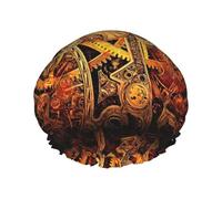 MQGMZ Gorro de ducha suave para mujer con pelo largo, doble impermeable, decorado con elegantes estampados de engranajes steampunk.