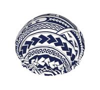 MQGMZ Gorro de ducha suave para mujer con pelo largo, doble impermeable, decorado con elegantes estampados tribales maoríes polinesios azules.