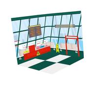 Mqiklt 1/6 Fondo para Exhibición, Organizador de Exhibición, Diseño de Escena, Simulación de Estacionamiento, Terminal