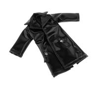 Mqiklt Chaqueta Larga para Figura Masculina a Escala 1/12. Accesorio de Colección. Modelo Masculino de 6 Pulgadas. Abrigo Largo de Cuero Sintético Negro.