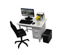 Mqiklt Juego de Mini Silla de Oficina, Juguete de Simulación para Casa de Muñecas, Decoración para Escenas de Bricolaje, Flor Blanca