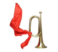Mqiklt Trompeta Bugle de Estudiantes Niños Jóvenes Instrumento Latón Acabado Dorado Resonancia Clara Clave Si Adecuada para Banda Orquesta Escolar