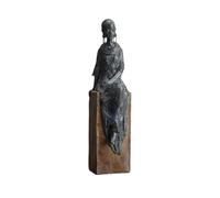 Mqnnfc Estatuilla Africana Vintage, Estatua de Mujer Africana Creativa, Escultura Femenina, for decoración de Oficina en el hogar(B)