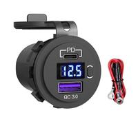 MQODLFP Cargador de coche de carga rápida 3.0 USB SUV de 12 V 24 V, impermeable, 36 W, tipo C, PD, cargador rápido con interruptor de encendido y apagado, piezas de repuesto