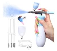 MQODLFP Máquina de uñas recargable con aerógrafo de 25 PSI, 3 modos de alta presión, kit de aerógrafo inalámbrico para arte de uñas con herramientas de limpieza
